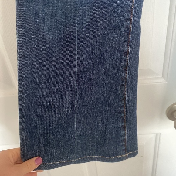 Level 99 flared leg darker denim jeans with rhinestone belt loops. - Picture 3 of 16